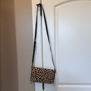 Vera Bradley Leopard Print Crossbody Bag with Black Strap